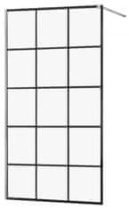 Mexen Kioto sprchová zástěna walk-in 100x200 cm 8 mm, chrom, černý vzor 1 (800-100-101-01-77)