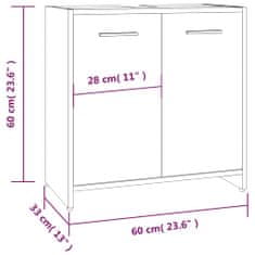 Vidaxl Koupelnová skříňka šedá sonoma 60 x 33 x 60 cm kompozitní dřevo