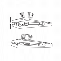 Bradas Upínací spona na plachty, sítě, tkaniny, šedá BUNGEE CORD CLIPS - 1KS