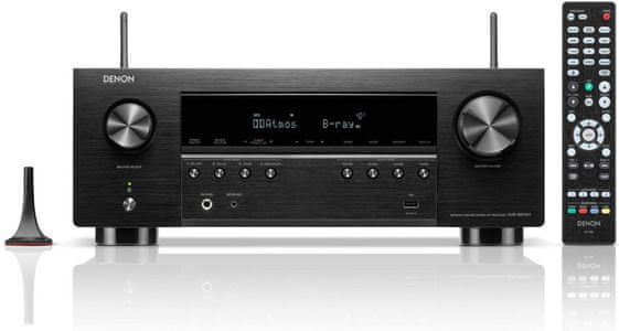 výkonný av receiver denon avrs970h Bluetooth wifi 8k60hz 4k120hz 6hdmi vstupů 2 hdmi výstupy výkon 145 w na kanál 7.2 kanálů audyssey kalibrace zvuku dolby atmos dolby atmos height virtualization dtsx dts virtualx hdcp 2.3 hdr10 hdr10+ hlg dolby vision  amazon alexa apple siri google assistant hlasové ovládání streaming tidal tunein spotify deezer amazon music hd phono vstup dva výstupy pro subwoofery heos built in streaming ve více zónách usb port flac alac wav dsd soubory