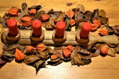 Koření Skýpala Adventní svícen z dubového dřeva s rukojetí