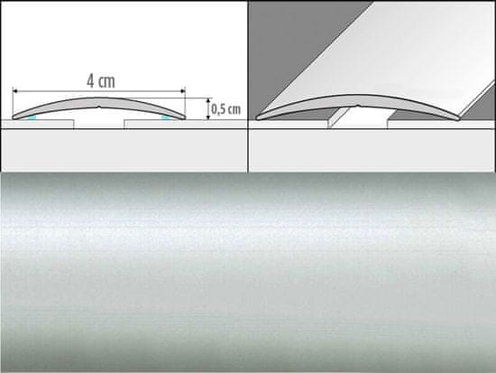 Effector Přechodové lišty A13 - SAMOLEPÍCÍ šířka 4 x výška 0,5 x délka 93 cm - stříbrná