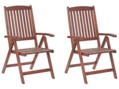 Beliani Sada 2 dřevěných zahradních židlí TOSCANA