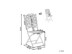 Beliani Sada 2 zahradních kovových židlí černých BORMIO