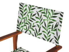 Beliani Sada 2 zahradních židlí z tmavého akátového dřeva s motivem listů CINE