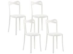 Beliani Sada 4 jídelních židlí plastových bílých CAMOGLI