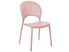 Beliani Sada 4 jídelních židlí růžové OSTIA