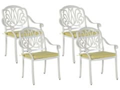 Beliani Sada 4 zahradních hliníkových židlí bílých ANCONA
