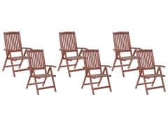 Beliani Sada 6 dřevěných zahradních židlí TOSCANA