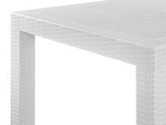 Beliani Zahradní stůl v ratanovém vzhledu 140 x 80 cm bílý FOSSANO