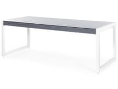 Beliani Zahradní stůl šedý / bílý 210 x 90 cm BACOLI