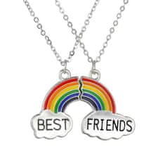 Northix Náhrdelník přátelství, Best Friends - Rainbow 