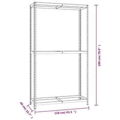 Vidaxl 2patrový regál na pneumatiky stříbrný 110 x 40 x 180 cm ocel