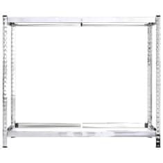 Greatstore 2patrové regály na pneumatiky 2 ks stříbrné 110x40x110 cm ocel