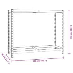 Vidaxl 2patrové regály na pneumatiky 2 ks stříbrné 110x40x110 cm ocel