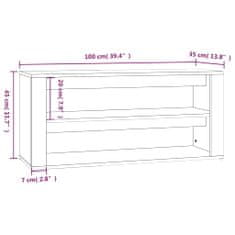 Vidaxl Botník betonově šedý 100 x 35 x 45 cm kompozitní dřevo