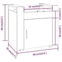 Vidaxl Kancelářský kontejner kouřový dub 60x45x60 cm kompozitní dřevo