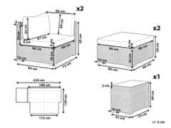Beliani Ratanová záhradní sada pro 2 osoby hnedá NOTO