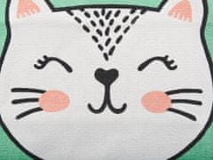 Beliani Dětský koberec s kočkou, 60 x 90 cm, zelený HOWRAH