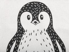 Beliani Dětský koberec s potiskem tučňáků 60 x 90 cm černobílý HAJDARABAD