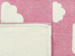Beliani Dětský koberec s potiskem mraků, 60 x 90 cm, růžový, GWALIJAR