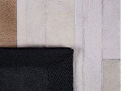 Beliani Černo-béžový kožený koberec 160x230 cm DALYAN