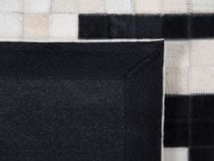 Beliani Černobílý kožený koberec 80x150 cm BOLU