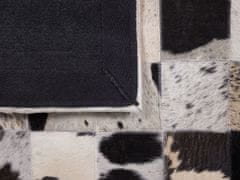 Beliani Kožený koberec černobílý 140x200 cm KEMAH