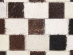Beliani Kožený koberec patchworkový 140 x 200 cm béžově hnědý KAYABEY
