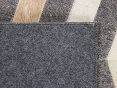 Beliani Kožený koberec v šedé a béžové barvě 160 x 230 cm BAGGOZE