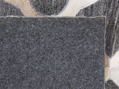 Beliani Kožený koberec v šedé a béžové barvě 160 x 230 cm ROLUNAY
