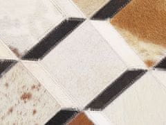 Beliani Kožený patchworkový koberec 160 x 230 cm hnědý SERINOVA