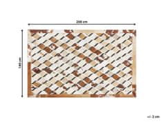Beliani Kožený patchworkový koberec 140 x 200 cm hnědý SERINOVA