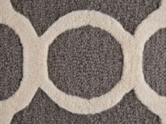 Beliani Šedý vlněný koberec v klasickém designu 140x200 cm ZILE