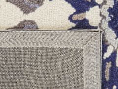 Beliani Vlněný koberec 160 x 230 cm béžový/ modrý KUMRU
