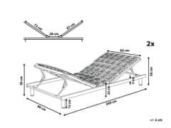 Beliani Sada 2 jednolůžkových manulálne nastavitelných roštů