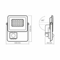 VIDEX Reflektor LED světlomet 20W 1800lm 5000K IP65 bílý LUCA s pohybovým a soumrakovým senzorem