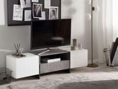 Beliani Bílá LED TV skříňka s betonovým efektem RUSSEL