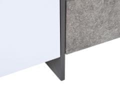Beliani Bílá LED TV skříňka s betonovým efektem RUSSEL
