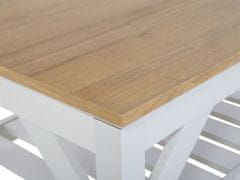 Beliani Konferenční stolek barva světlého dřeva s bílou SAVANNAH