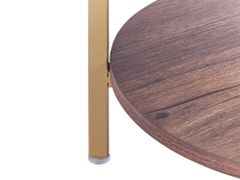 Beliani Konferenční stolek se skleněnou deskou tmavé dřevo/zlatý LIBBY