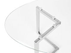 Beliani Konferenční stolek skleněná deska a stříbrné nohy FRESNO