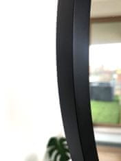 LOFTIKA BLACK Kulaté nástěnné zrcadlo v černém rámu, 55 cm