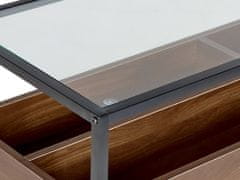 Beliani Konzolový stolek se skleněnou deskou tmavé dřevo / černý WACO