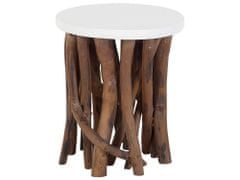 Beliani Bílý konferenční stolek ve tvaru větve HOUMA