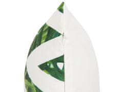 Beliani Sada 2 venkovních polštářů cikcak 45 x 45 cm bílý a zelený BRENTO
