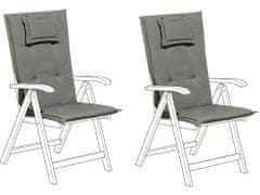 Beliani Sada 2 polštářů pro zahradní židle šedá TOSCANA/JAVA