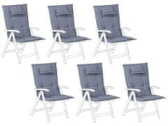 Beliani Sada 6 polštářů na zahradní židle, modrá, TOSCANA/JAVA