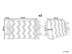 Beliani Sada 2 bavlněných polštářů 30 x 45 cm šedá KIRIKKALE