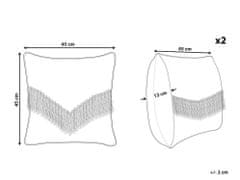 Beliani Sada 2 bavlněných polštářů 45 x 45 béžová SOFCA